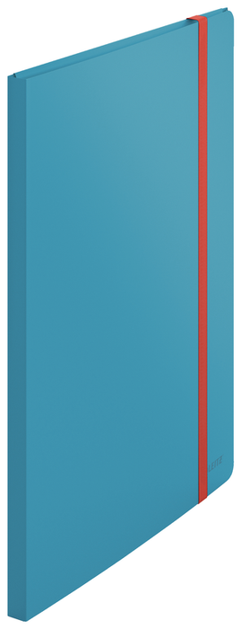 Leitz Cosy A4 Display Book, 20 Clear Pockets with 3 Flap Folder, Elastic Closure, Blue AO46700061