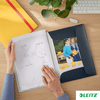 Leitz Cosy A4 Display Book, 20 Clear Pockets with 3 Flap Folder, Elastic Closure, Grey AO46700089