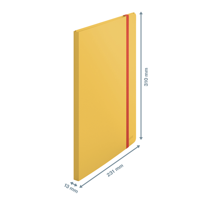 Leitz Cosy A4 Display Book, 20 Pockets with 3 Flap Folder, Elastic Closure, Yellow AO46700019