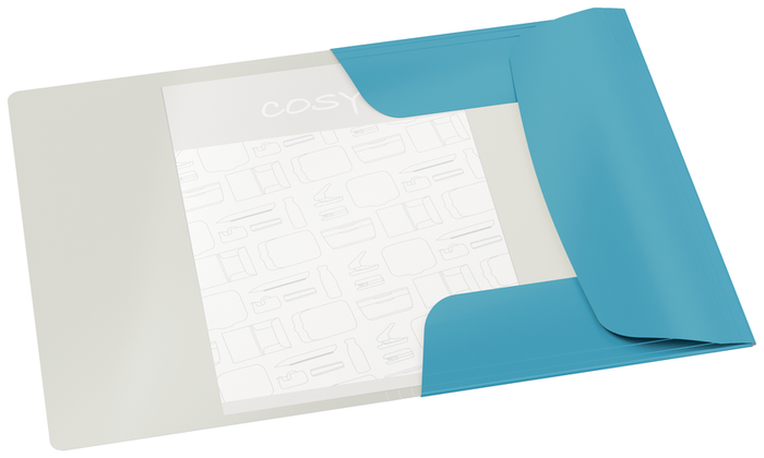 Leitz Cosy A4 Folder, 3 Flap, Elastic Closure, Blue AO30020061