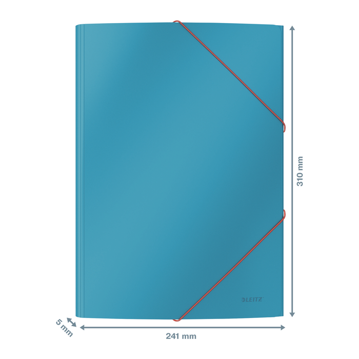 Leitz Cosy A4 Folder, 3 Flap, Elastic Closure, Blue AO30020061