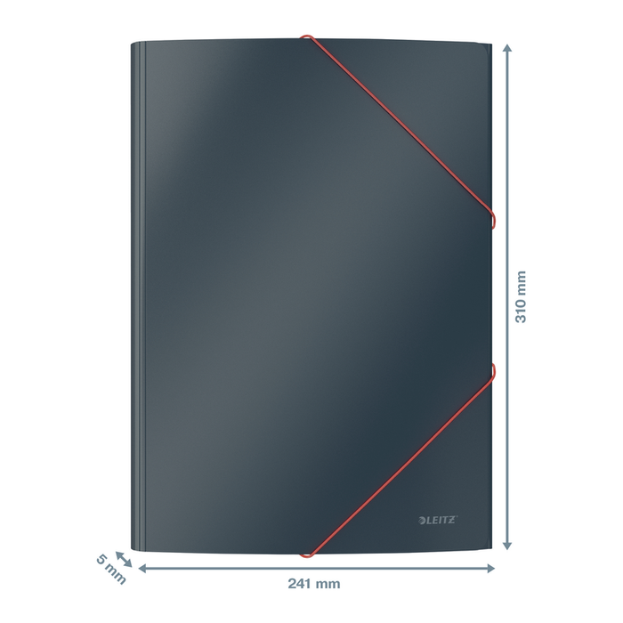 Leitz Cosy A4 Folder, 3 Flap, Elastic Closure, Grey AO30020089