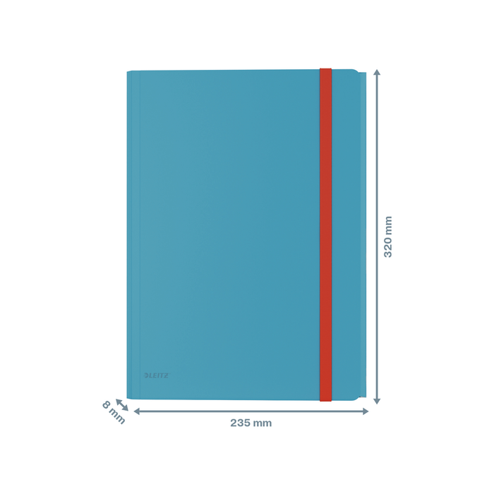 Leitz Cosy A4 Folder, 3 Flap with Pocket, Elastic Closure, Blue AO46190061