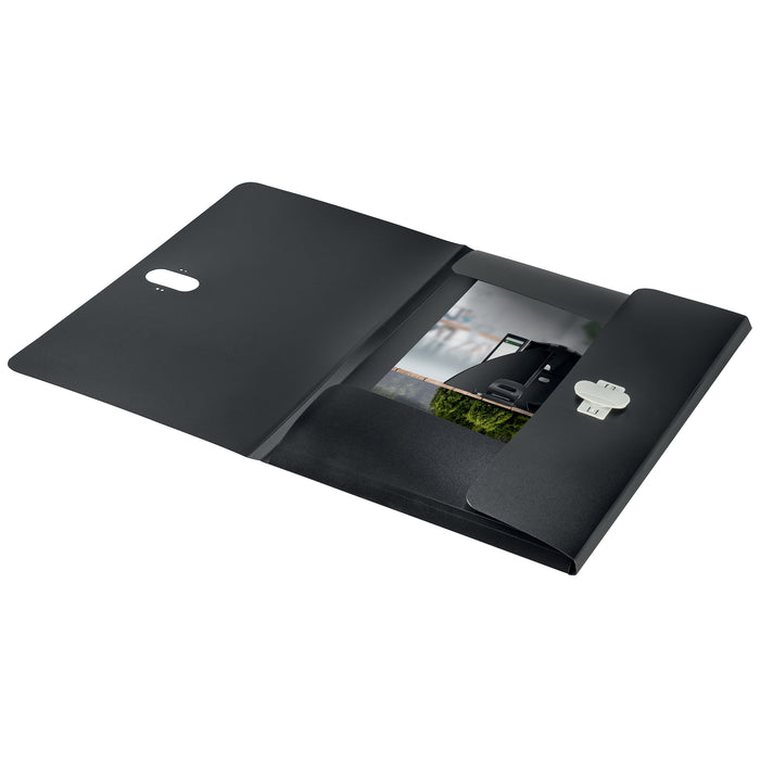 Leitz Recyclable Polypropylene  3 Flap A4 Folder, Black AO46220095
