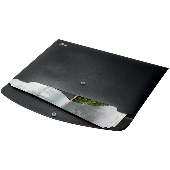 Leitz Recycled A4 Polyprop Document Wallet, Button Closure, Black AO46780095