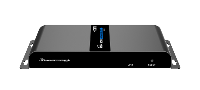 LENKENG 1-In-4-Out 1080P HDMI Extender. 1x HDMI in, 1x HDMI out, 4x RJ45 out. Comp with CAT6/6a/7 Cables, Transmit up to 40m, Plug & Play, Wall-mount, Supports EDID, Includes 1x Tx & 4x Rx. CDLKV714PRO