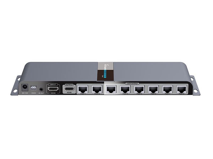 LENKENG 1-In-8-Out 1080P HDMI Extender. 1x HDMI in to 8x RJ45 out Compatible with CAT6/6a/7 Cables, Transmit up to 40m, Plug & Play, Wall-mountable, Supports EDID, Includes 1x Transmitter & 8x Rx. CDLKV718PRO