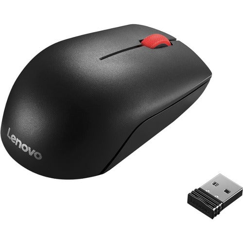 Lenovo Essential Compact Wireless Mouse - Optical - Radio Frequency - Black - USB - 1000 dpi - 3 Button(s) - Symmetrical IM4255633