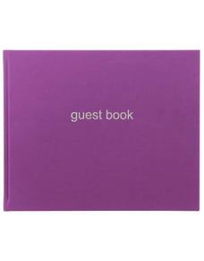 Letts Dazzle Quarto Landscape Ruled Guest Book Purple CXL090070