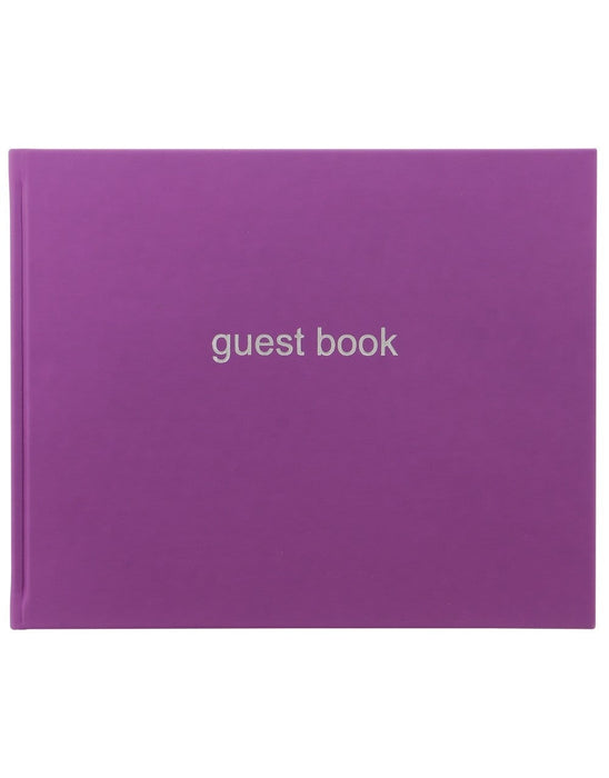 Letts Dazzle Quarto Landscape Ruled Guest Book Purple CXL090070