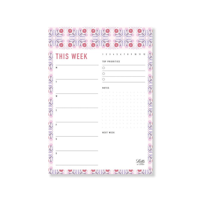 Letts Notepad This Week Morocco Pink CXL990335