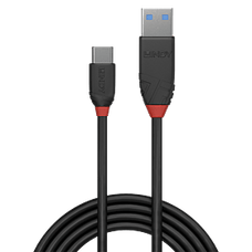 Lindy 1 Metre USB-C 3.1 to USB-A Cable 3A - Black Line DSLIN36916