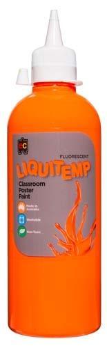 Liquitemp Fluorescent Classroom Poster Paint 500ml - Orange CX555818