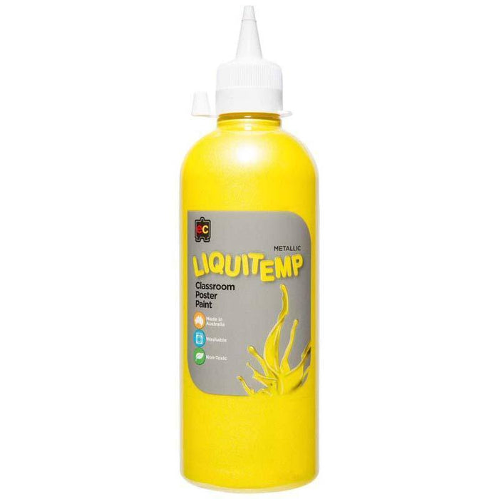 Liquitemp Metallic Classroom Poster Paint 500ml - Yellow CX555832