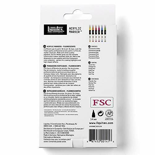 Liquitex Acrylic Paint Markers, Fluorescent Set of 6 x 2-4mm JA0402500