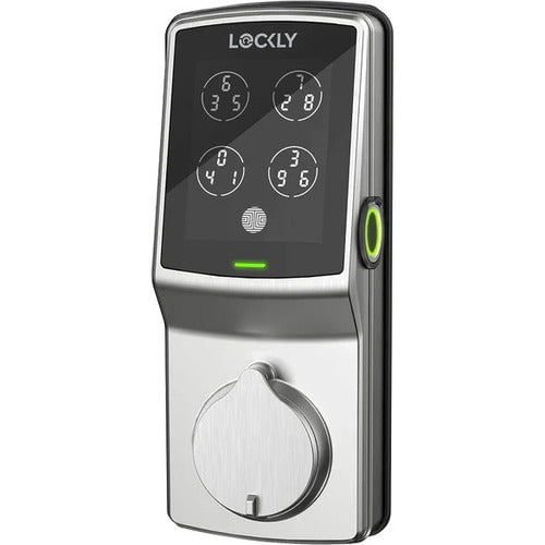 Lockly Secure Plus, BLE Smart Deadbolt Door Lock, Fingerprint Access, Touchscreen, iOS and Android Compatible. DIY Installation. Colour Satin Nickel IM4516751