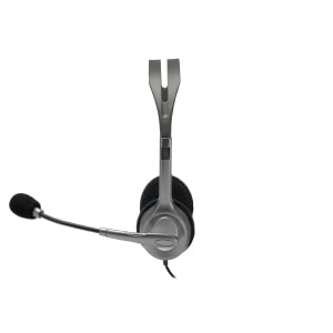 Logitech H110 Stereo Headset - Stereo - Mini-phone (3.5mm) - Wired - 20 Hz - 20 kHz - Over-the-head - Binaural - Semi-open - 182.9 cm Cable - Noise Cancelling Microphone - Black/Silver IM1931953