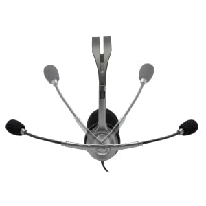Logitech H110 Stereo Headset - Stereo - Mini-phone (3.5mm) - Wired - 20 Hz - 20 kHz - Over-the-head - Binaural - Semi-open - 182.9 cm Cable - Noise Cancelling Microphone - Black/Silver IM1931953