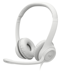 Logitech H390 Digital Stereo Headset, Rotating Boom Mic, USB Connection- Off white DVLH3778