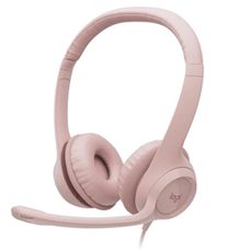 Logitech H390 Digital Stereo Headset, Rotating Boom Mic, USB Connection - Rose DVLH3779