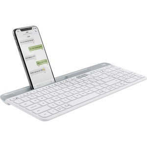 Logitech K580 Keyboard - Wireless Connectivity - Bluetooth/RF - 10 m - 2.40 GHz - USB Interface - Smartphone, Tablet, Notebook, Desktop Computer - Windows, Mac OS, iOS, Android, PC - AAA Battery Size Supported - Off White IM4547003