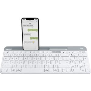 Logitech K580 Keyboard - Wireless Connectivity - Bluetooth/RF - 10 m - 2.40 GHz - USB Interface - Smartphone, Tablet, Notebook, Desktop Computer - Windows, Mac OS, iOS, Android, PC - AAA Battery Size Supported - Off White IM4547003