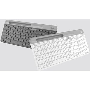 Logitech K580 Slim Multi-Device Wireless Keyboard - Wireless Connectivity - Bluetooth - 10 m - 2.40 GHz - USB Interface - Windows, Mac OS, iOS, Android - AAA Battery Size Supported - Graphite IM4547002