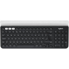 Logitech K780 Multi-Device Wireless Keyboard - Wireless Connectivity - Bluetooth - USB Interface - QWERTY Layout - Desktop Computer, Smartphone, Tablet - Mac, Android, iOS - White IM3292985