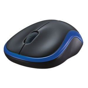 Logitech M185 Mouse - Laser - Wireless - Radio Frequency - 2.40 GHz - Blue, Black - USB - 1000 dpi - Scroll Wheel - Symmetrical IM1915930