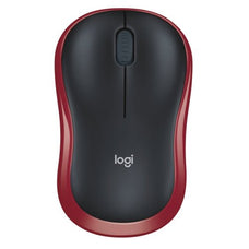 Logitech M185 Mouse - Optical - Wireless - Radio Frequency - 2.40 GHz - Red - USB - Symmetrical IM1830430