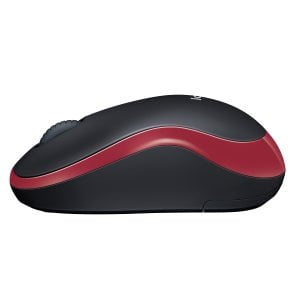Logitech M185 Mouse - Optical - Wireless - Radio Frequency - 2.40 GHz - Red - USB - Symmetrical IM1830430
