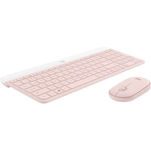 Logitech MK470 Slim Combo, USB Wireless RF 2.40 GHz Keyboard, USB Wireless RF Mouse, Optical, Rose IM5682149
