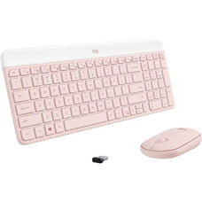 Logitech MK470 Slim Combo, USB Wireless RF 2.40 GHz Keyboard, USB Wireless RF Mouse, Optical, Rose IM5682149