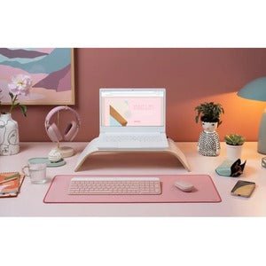 Logitech MK470 Slim Combo, USB Wireless RF 2.40 GHz Keyboard, USB Wireless RF Mouse, Optical, Rose IM5682149
