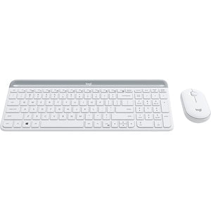 Logitech MK470 Slim Wireless Combo - USB Wireless RF - Off White - USB Wireless RF - Optical - 1000 dpi - 3 Button - Scroll Wheel - Off White - Symmetrical - AA, AAA - Compatible with Windows IM4509929