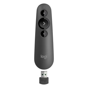Logitech R500s Laser Presentation Remote - Laser - Wireless - Bluetooth/Radio Frequency - 2.40 GHz - Graphite - USB - 3 Button(s) IM5356768