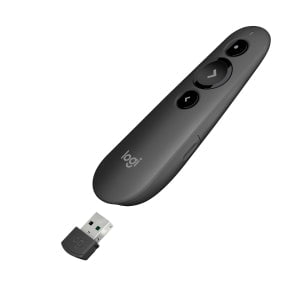 Logitech R500s Laser Presentation Remote - Laser - Wireless - Bluetooth/Radio Frequency - 2.40 GHz - Graphite - USB - 3 Button(s) IM5356768