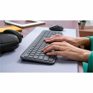Logitech Signature Slim MK950 Keyboard & Mouse - USB Type A Scissors Wireless Bluetooth 5.1 Keyboard - USB Type A Wireless Bluetooth Mouse - Scroll Wheel - AA, AAA - Compatible with Notebook, Tablet, Smartphone, Chromebook for PC, Mac IM6163416