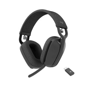 Logitech Zone Vibe Wireless Headset - Stereo - USB Type C - Wireless - Bluetooth - 3000 cm - 20 Hz - 20 kHz - Over-the-ear, Over-the-head - Binaural - Ear-cup - Omni-directional, MEMS Technology, Noise Cancelling Microphone - Graphite IM5646198