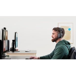Logitech Zone Vibe Wireless Headset - Stereo - USB Type C - Wireless - Bluetooth - 3000 cm - 20 Hz - 20 kHz - Over-the-ear, Over-the-head - Binaural - Ear-cup - Omni-directional, MEMS Technology, Noise Cancelling Microphone - Graphite IM5646197