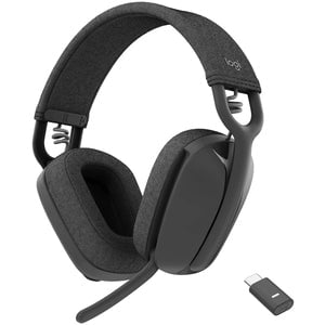 Logitech Zone Vibe Wireless Headset - Stereo - USB Type C - Wireless - Bluetooth - 3000 cm - 20 Hz - 20 kHz - Over-the-ear, Over-the-head - Binaural - Ear-cup - Omni-directional, MEMS Technology, Noise Cancelling Microphone - Graphite IM5646197