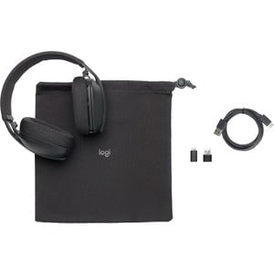 Logitech Zone Vibe Wireless Headset - Stereo - USB Type C - Wireless - Bluetooth - 3000 cm - 20 Hz - 20 kHz - Over-the-ear, Over-the-head - Binaural - Ear-cup - Omni-directional, MEMS Technology, Noise Cancelling Microphone - Graphite IM5646197