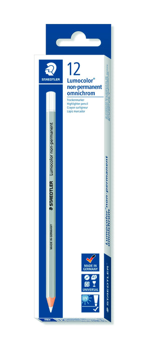 Lumocolor Non-permanent Omnichrom Pencil White x 12's pack ST108-0