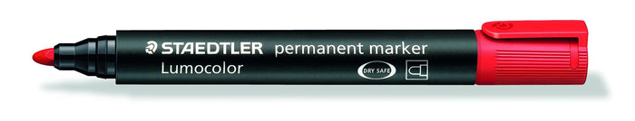 Lumocolor Permanent Marker Bullet Tip Red x 10's pack ST352-2