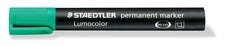 Lumocolor Permanent Marker Chisel Tip Green x 10's pack ST350-5