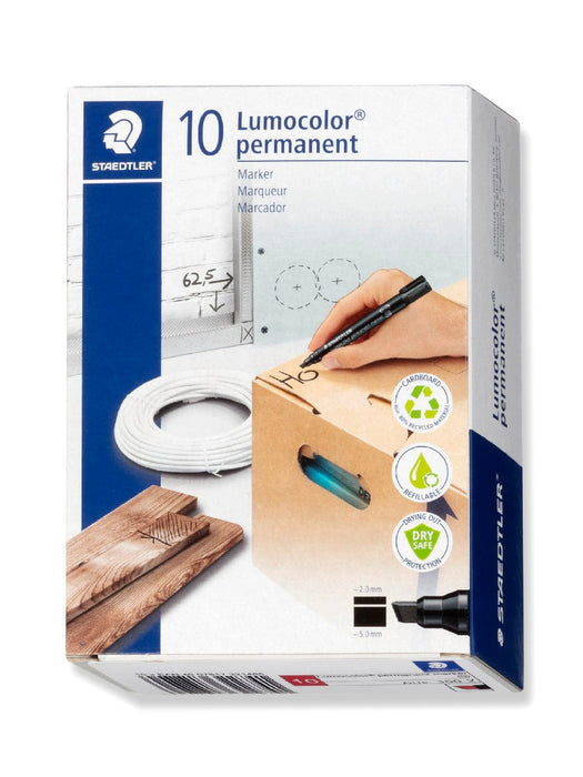 Lumocolor Permanent Marker Chisel Tip Red x 10's pack ST350-2