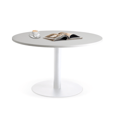 Lunar 1000mm Meeting Table - White Base / White Top MG_LUNTBLW10_W