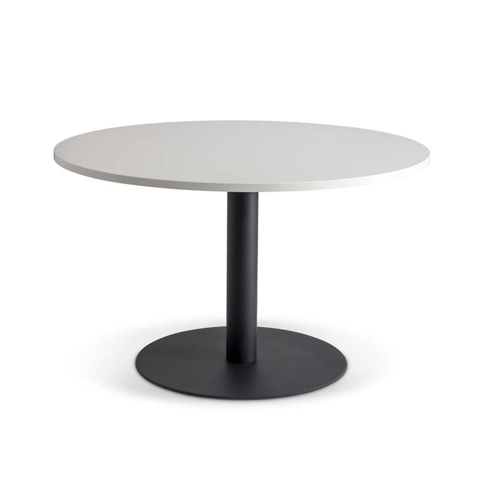 Lunar 1000mm Meeting Table - Black Base / White Top