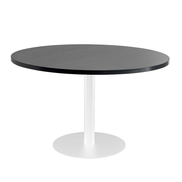 Lunar 1200mm Meeting Table - White Base / Black Woodgrain Top MG_LUNTBLW12_BW