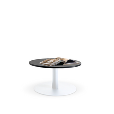 Lunar 600 Coffee Table - White Base / Black Woodgrain Top MG_LUNF600W_BW